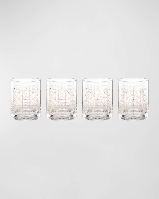 Tuscany Golden Dust Double Old-Fashioned Glasses, Set of 4